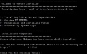 WEBUZO installation page